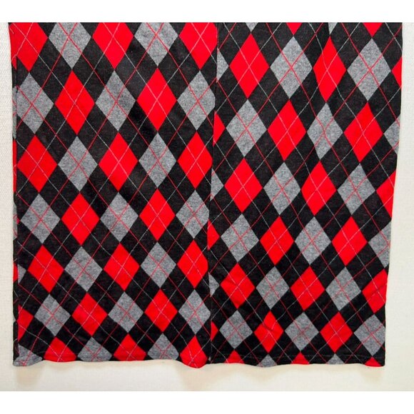 Kristin Nicole Womens A-Line Midi Skirt Large Red Argyle Knit Retro Classic Y2K - Picture 11 of 11